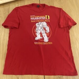 Marvel Hulkbuster Avengers Hulk T-Shirt Men's XXL 2XL Red Robotic Anime